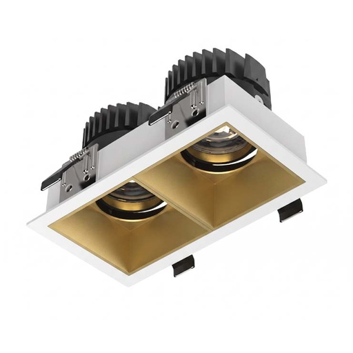 [2212C0030] CAR - Club M3+TSA1D - 3000K - 2x13W - 1600lm - 35° - UGR19 - DIMMABLE - Blanc / Or