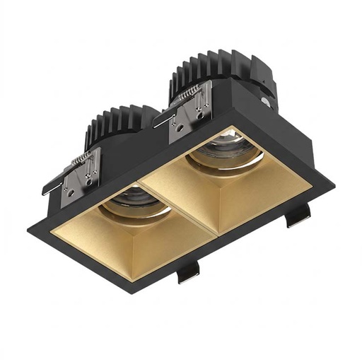 [2212C0033] CAR - Club M3+TSA1D - 3000K - 2x13W - 1600lm - 35° - UGR19 - ON/OFF - Noir / Or