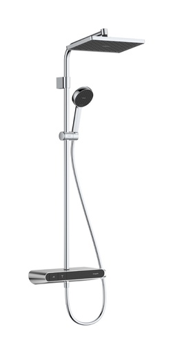 [1621C2533] Système de douche Activera Q 1jet, EcoSmart, E 138-162 mm thermostat de douche ShowerTablet Select 360 Varia douche de tête Activera Q 290/180 1jet, Rain débit 8 (L/min) douche à main: Rain, ImpactRain débit douche à main 7.8 (L/min) glissière de douche, tuyau de douche support de douche, groupe acoustique II, chromé