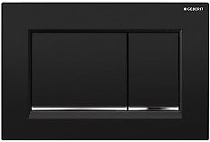 [1615C0003] Plaque de fermeture SIGMA30 Square matière synthétique, commande à deux quantités par devant, Plaque et touches noir brillant - bande chromé brillant, 115.883.KM.1