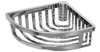 [1690C0151] Corbeille de douche à barrettes, modèle d'angle, fixation cachée, Chromé