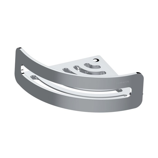 [1690C0176] Corbeille de douche, modèle d'angle fixation cachée, hauteur 6 cm 17 x 17 cm, avec bride pour coller ou visser, chromé