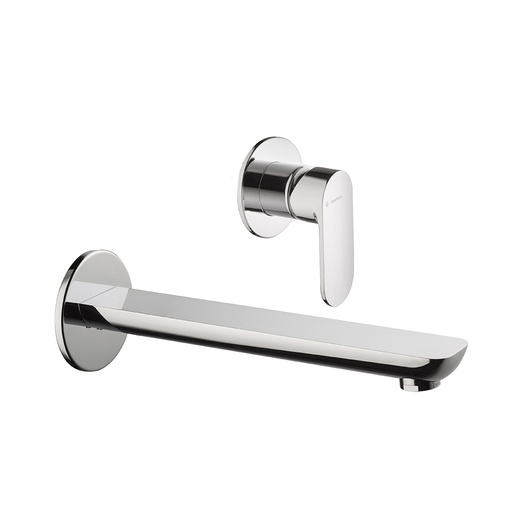 [1621M0120] Mélangeur de lavabo EXTRO S 256 mm (version longue) avec mitigeur monocommande, inclus partie encastrée, sans vidage, chromé