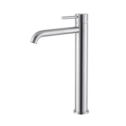 [1621S0214] Mélangeur de lavabo haut 321 mm X-STEEL 316, S 190 mm, sans vidage, acier inox