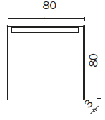 [1617C0360] Miroir lumineux SOLUZIONI VILLAGE, 80X80X3 (L/H/P), LED IP44
