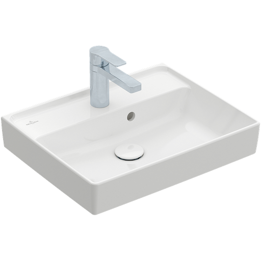 [1624S0220] Lave-mains COLLARO 50 x 40 cm, céramique avec trop-plein, 1 trou robin., standard, blanc