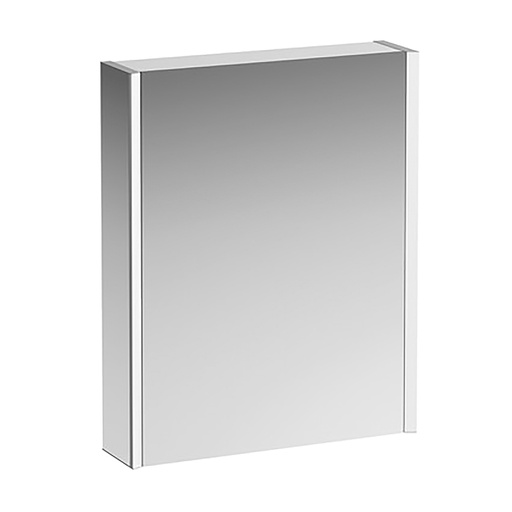 [1617C0554] Armoire de toilette FRAME 25 LED 60,0 x 75,0 x 15,0 cm 1 porte à double miroir charnières à droite, 2 prises éclairage LED vertical 4000 Kelvin, 2x 14 W, IP44, miroir