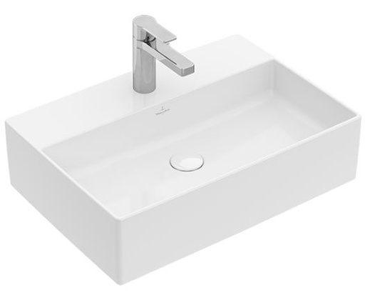 [1624C0182] Lavabo à poser MEMENTO 2.0 50 x 42 cm, TitanCeram sans trop-plein, 1 trou robin., standard, blanc