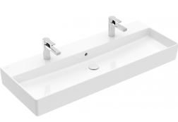 [1624C0183] Lavabo MEMENTO 2.0 120 x 47 cm, céramique avec trop-plein, 2 trous robin., standard, blanc