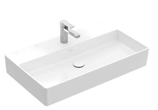 [1624C0204] Lavabo MEMENTO 2.0 80 x 47 cm, céramique sans trop-plein, côté inférieur poli, 1 trou robin., standard, blanc