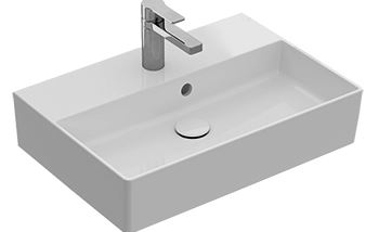 [1624C0209] Lavabo MEMENTO 2.0 60 x 42 cm, céramique avec trop-plein, côté inférieur poli, 1 trou robin., standard, blanc
