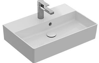 [1624C0215] Lavabo MEMENTO 2.0 50 x 42 cm, céramique avec trop-plein, côté inférieur poli, 1 trou robin., standard, blanc