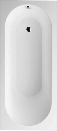 [1610C0056] Baignoire OBERON 180 x 80 x 47 cm coulée minérale Quaryl, jeu de pieds livré de série (autocollant), réglable de 130 - 180 mm, standard blanc, ⚠️position et perçage du trop-plein à confirmer
