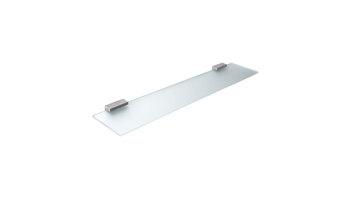 [1690C0384] Tablette LEA 1800 verre satiné, 2 supports 60 x 13 cm, chromé