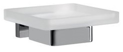[1690C0389] Porte-savon mural LEA 1800 jatte en verre satiné, chromé