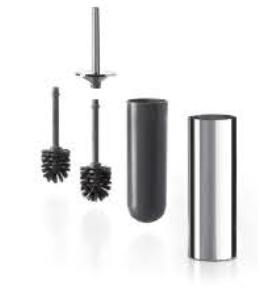 [1690C0422] Porte-balai de WC MY LOVE (MITO) (CLAIRE) modèle mural et à poser, incl. brosse de rechange grise, chromé