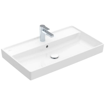 [1624S0218] Lavabo COLLARO 80 x 47 cm, céramique avec trop-plein, 1 trou robin., standard, blanc