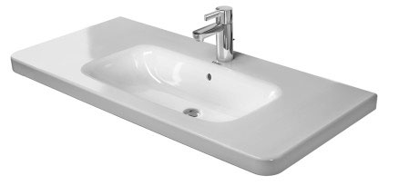 [1624C0263] Lavabo DURASTYLE 100 x 48 cm, céramique pour meuble suspendu avec trop-plein, 1 trou robin., standard, blanc