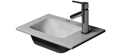 [1624C0285] Lave-mains ME BY STARCK 43 x 30 cm, céramique sans trop-plein, 1 trou robin., standard, blanc mat