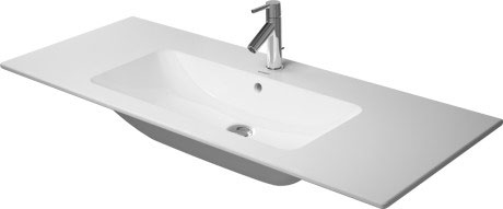 [1624C0297] Lavabo ME BY STARCK 123 x 49 cm, céramique pour meuble suspendu avec trop-plein, sans trou robin., standard, blanc