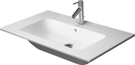 [1624C0308] Lavabo ME BY STARCK 83 x 49 cm, céramique pour meuble suspendu, avec trop-plein, 1 trou robin., standard, blanc