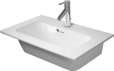 [1624C0315] Lavabo ME BY STARCK COMPACT, 63 x 40 cm, céramique pour meuble suspendu, avec trop-plein, sans trou robin., standard, blanc mat