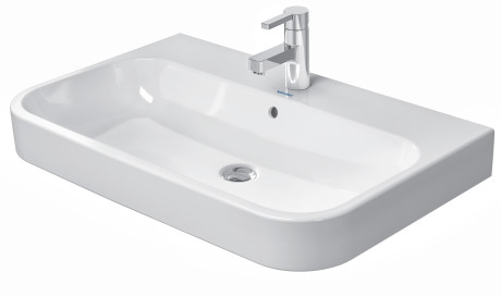 [1624C0343] Lavabo HAPPY D.2 80 x 50,5 cm, céramique pour meuble suspendu avec trop-plein, 1 trou robin., standard, blanc