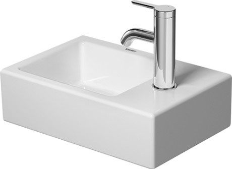[1624C0372] Lave-mains VERO AIR 38 x 25 cm, céramique pour meuble suspendu, sans trop-plein, 1 trou robin., standard, blanc