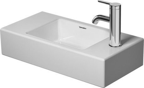 [1624C0375] Lave-mains VERO AIR 50 x 25 cm, céramique pour meuble suspendu, sans trop-plein, sans trou robin., standard, blanc