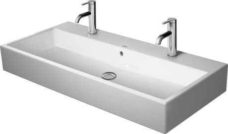 [1624C0379] Lavabo VERO AIR 100 x 47 cm, céramique pour meuble suspendu, avec trop-plein, 2 trous robin., standard, blanc