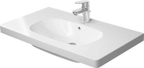 [1624C0413] Lavabo D-CODE 85 x 48 cm, céramique avec trop-plein pour meuble suspendu, 1 trou robin., standard, blanc