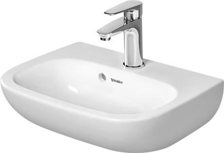 [1624C0417] Lave-mains D-CODE 45 x 34 cm, céramique avec trop-plein, 1 trou robin., standard, blanc