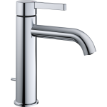 [1621S0856] Mélangeur de lavabo BEVO S 140 mm, goulot fixe vidage excentrique, tuyaux de raccordement flexibles 3/8" groupe acoustique NT, chromeline