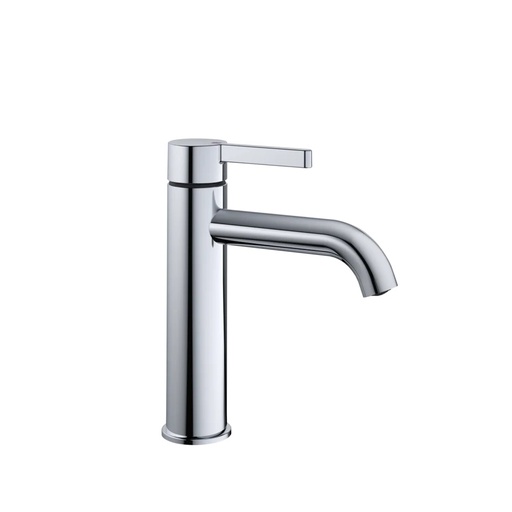 [1621S0851] Mélangeur de lavabo BEVO S 140 mm, goulot fixe sans vidage, tuyaux de raccordement flexibles 3/8" groupe acoustique NT, chromeline
