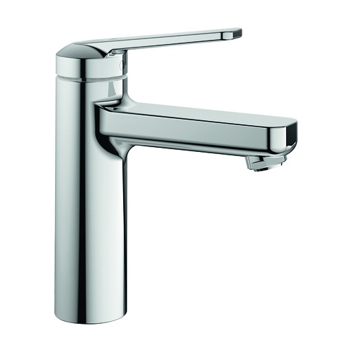 [1621C0398] Mélangeur de lavabo DOMO 6.0 eau froide par position du levier au milieu S 125 mm, goulot fixe sans vidage, groupe acoustique I, chromeline