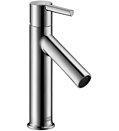 [1621C0628] Mélangeur de lavabo STARCK CoolStart, S 103 mm goulot fixe, levier de commande, eau froide par position du levier au milieu vidage excentrique, débit 3,5 l/min, groupe acoustique I, chromé