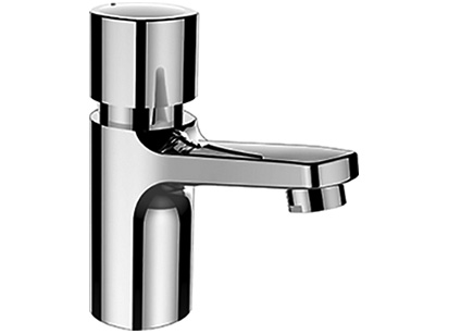 [1622C0001] Mélangeur de lavabo CITYTOUCH S 110 mm, goulot fixe fermeture temporisée réglage d'usine 7 secondes tuyaux métallique 3/8" filtre, soupapes de retenue débit 4,6 l/min, groupe acoustique I, CHROME