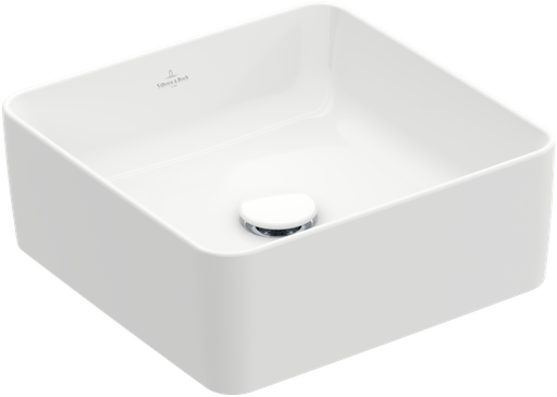 [1624S0209] Lavabo à poser COLLARO 38 x 38 cm, céramique, carré sans trop-plein, blanc