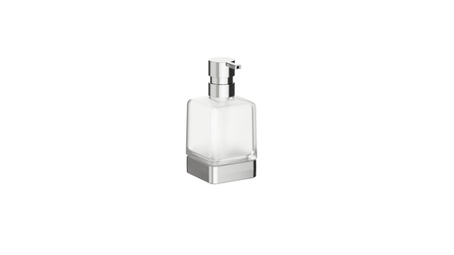 [1690C0666] Distributeur de savon LEA 1800, modèle à poser réservoir en verre satiné, chromé