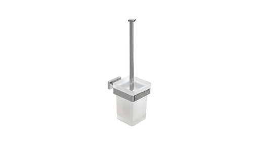 [1690C0667] Porte-balai de WC - NEW LEA 1800, récipient en verre satiné, chromé