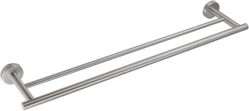[1690C0701] Porte-serviettes double STYL entraxe 45 cm, L. 50 cm, acier inoxydable brossé