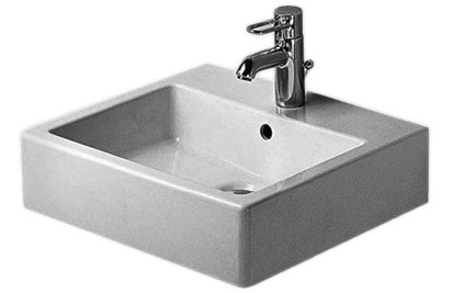 [1624C0568] Lavabo VERO 50 x 47 cm, céramique poli, avec trop-plein matériel de fixation, 1 trou robin., standard, blanc