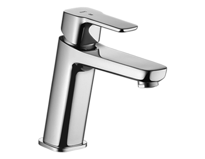 [1621C0853] Mélangeur de lavabo MONTA S 125 mm, goulot fixe membrane d'étanchéité, CoolFix sans vidage excentrique tuyaux de raccordement flexibles 3/8" groupe acoustique I, chromeline