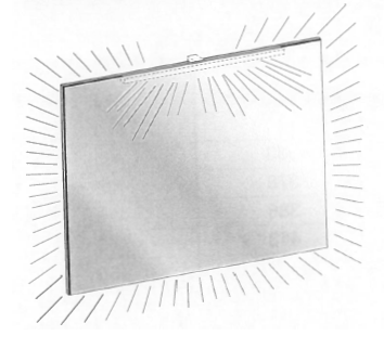 [1617C0153] Miroir rectangulaire retroéclairé pour applique, L90.0xH70.0xP2.6 cm, sans interrupteur, bande LED blanche sur tout le périmètre à l'exception de la partie occupée par l'applique, Lumière froide 6000°K, sans applique