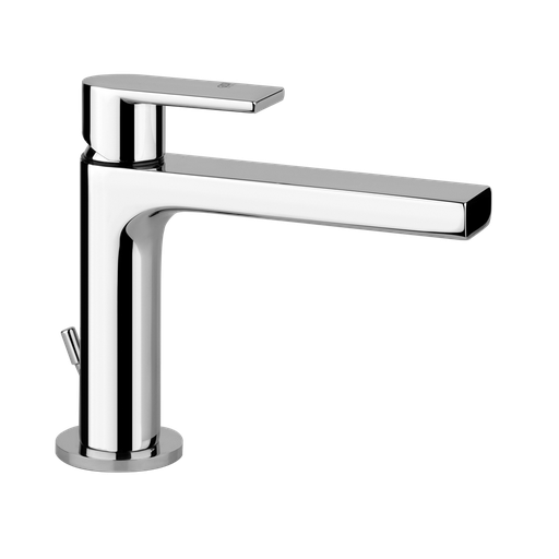[1621C0902] Mélangeur de lavabo VIA MANZONI S 128 mm, goulot fixe vidage excentrique, tuyaux de raccordement flexibles 3/8", groupe acoustique I, débit 5 l/min, chromé