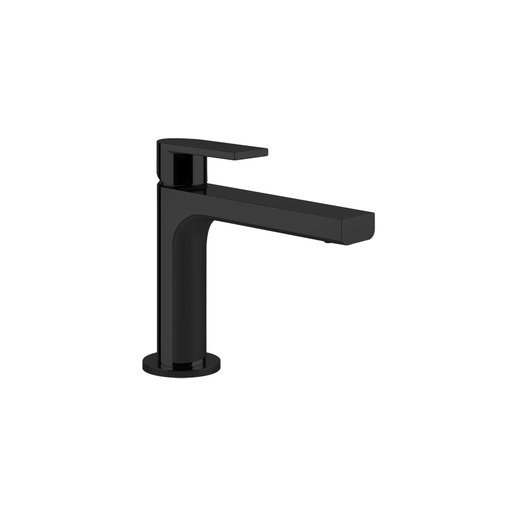 [1621C0908] Mélangeur de lavabo VIA MANZONI S 128 mm, goulot fixe sans vidage, tuyaux de raccordement flexibles 3/8", groupe acoustique I, débit 5 l/min, 299 noir XL