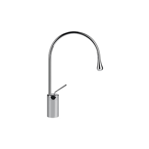 [1621C0978] Mélangeur de lavabo GOCCIA S 285 mm, goulot orientable H jusqu'à aérateur 241 mm, sans vidage, tuyaux de raccordement flexibles 3/8", groupe acoustique NT, chromé