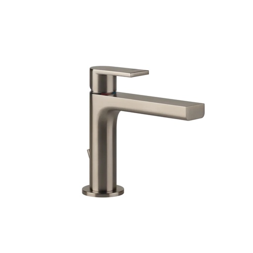 [1621C0984] Mélangeur de lavabo VIA MANZONI S 128 mm, goulot fixe vidage excentrique, tuyaux de raccordement flexibles 3/8", groupe acoustique I, débit 5 l/min, 149 Finox