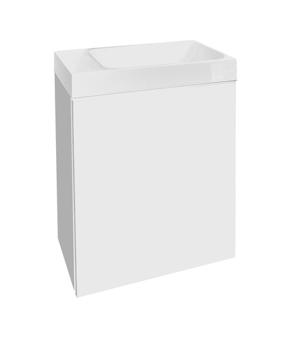 [1616M3586] Elément inférieur sous-meuble THEO pour lave-mains P 25.3 x L 45.0 x H 50.0 cm, ouverture Push&Pull sur porte (indiquer ouverture porte à droite ou à gauche A CONFIRMER), laqué, Finitions Blanc mat ou Blanc brillant à choix A CONFIRMER