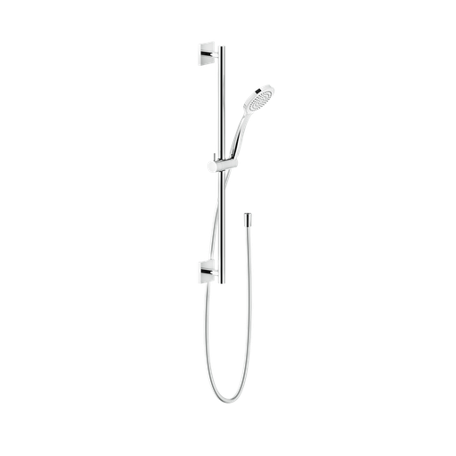 [1621C1015] Glissière de douche 60 cm EMPORIO, rosace carrée, inclus flexible 150 cm et douchette à main 1 jet, chromé